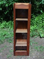 Antique Solid Oak Glass Front Chimney Cabinet Bookcase Display Case Cupboard