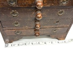 Antique Asian 8 Drawer Wooden Metal Handmade Jewelry/Spice Organizer Cabinet