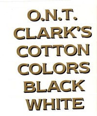CLARK’S SPOOL CABINET SET / GOLD LETTERS with BLACK SHADOW.