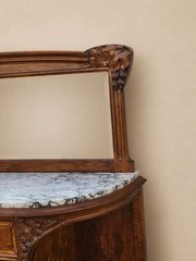 Exceptional French Art Deco walnut marble cabinet