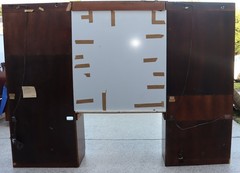 Campaign Henredon Vintage Wall Unit / Entertainment Center with Brass Hardware
