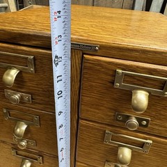 Antique Wood Tiger Oak Library Bureau Maker 6 Drawer Card Catalog File Cabinet