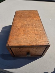 VINTAGE ONE DRAWER OAK LIBRARY INDEX FILE