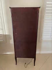 Antique 18th Century Curio Vitrine Wood Cabinet Hand Painted Signed Marina 1893