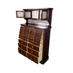 Antique Mahogany Dental Cabinet with 22 Drawers, c.1910 #22630