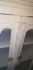 Antique Cabinet Hutch Carved Rose French Provincial Country Display Case Curio