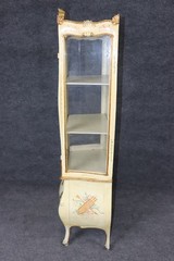 Early 1900s era Italian Venetian Bombe Form Paint Decorated Vitrine