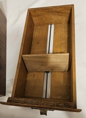 Antique Wood 2 Drawer Index Card Cabinet Recipe File Library Cabinet