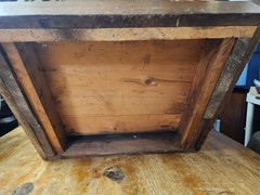Antique 19th c Wooden Canmode Chamber Cabinet Primitive Walnut Potty Cupboard