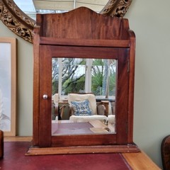 Antique victorian mahogany Mirrored Bathroom Kitchen Display Cabinet