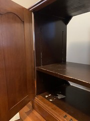 Antique Solid Cherry TV Cabinet – 1960s – 32 1/2” x 36” h x 20″ – vintage