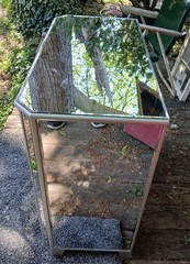 Mirrored Bar Liquor Cabinet Console all glass is beveled