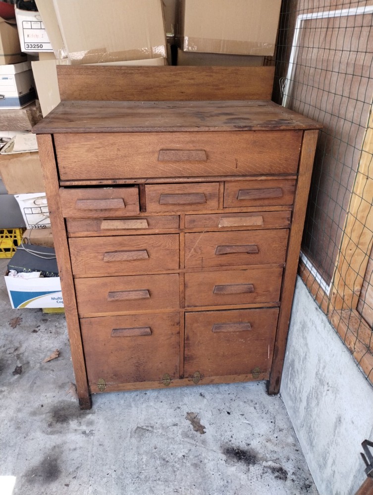 Machine Age oak Typesetter cabinet–UNIQUE!