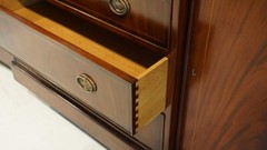 Stunning English Cardiff Breakfront China Cabinet in Mahogany with LED lights