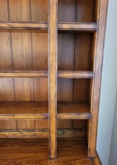 Vintage Oak China hutch cabinet by Hickory Chair Co. Custom built & finish