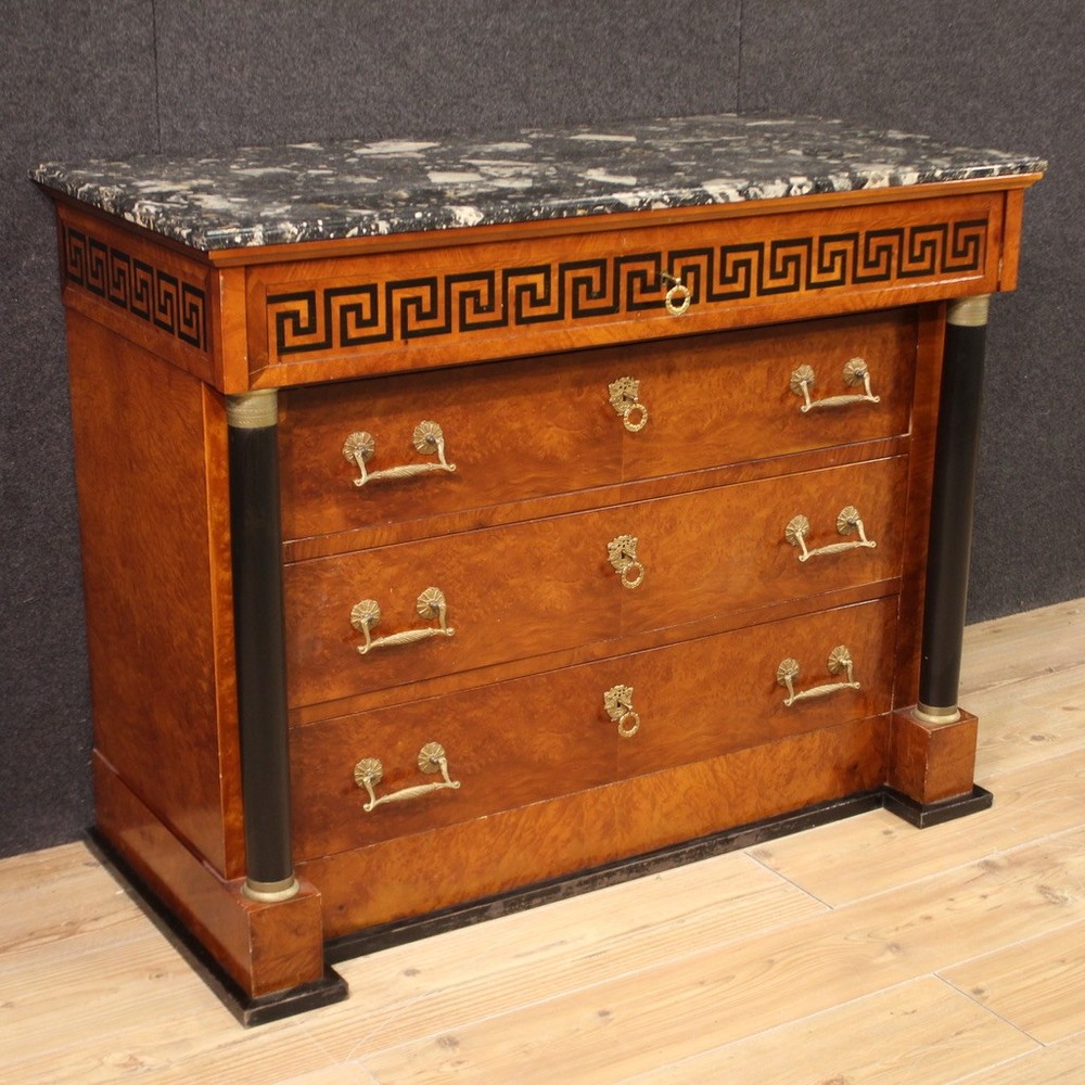 Commode antique Empire style dresser chest of drawers writing desk 20th century