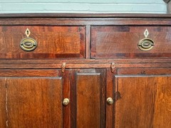 Antique English Oak Welsh Dresser Cupboard Storage Cabinet