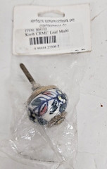 Floral Design Decorative Hand Painted Ceramic Door Knob Multi Color Round