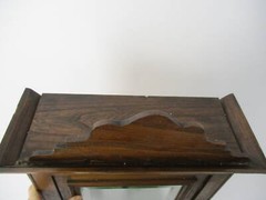 Vintage Wood Kitchen Apothecary Bathroom Wall Cabinet Hooks for Towels Pediment