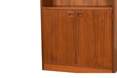 Mid-Century Walnut Hutch Bookcase Cabinet