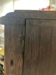 1800s burlwood cupboard/side board. Unrestored beauty. Intricate carving w/key