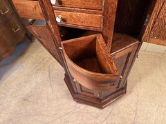 Antique Oak Clark Model “A” Octagon Revolving Dental Cabinet
