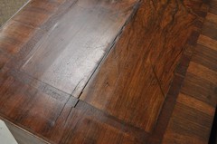 Antique Italian Biedermeier Burr Walnut 3 Drawer Commode Dresser Chest of Drawer