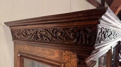 Antique Oak Large Late Victorian China Cabinet