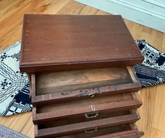 Antique Apothecary Wooden Cabinet Box with Multiple drawers Brass Hardware