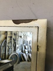VTG Recessed Medicine Cabinet Beveled Mirror Chrome Sconces Old Metal 613-23B