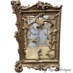 Antique Rocco victorian French Gilt liquor cabinet 1800s table top ornate