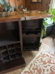 Vintage Chinese Cabinet Chinoiserie Asian style Folding Liquor French Bar Brass