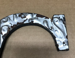 Decorative Salvaged Tin Ceiling 8″ Patchwork Silver Letter C Metal Old 614-26B