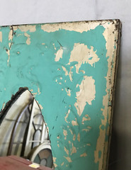 Decorative Vintage Old Salvage Tin Ceiling Shabby 11×23 Metal Mirror 355-23B