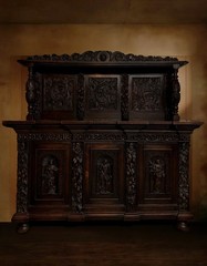 19th Century Hand Carved Museum Grade Oak Sideboard / Buffet
