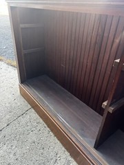 WOW vintage antique mahogany post Office work cabinet 83” L x 101” H x 15.5” D