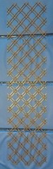 Two Vintage Brass Metal 37.5 x 9 inch Inserts China Closet Cabinet Doors Leading