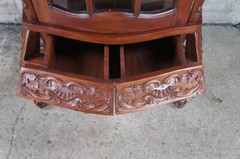 Victorian Revival French Rococo Style Mahogany Display Cabinet Vitrine Curio 74″