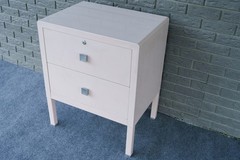 Mid Century Deco Pink Simmons Furniture Metal Two Drawer Cabinet