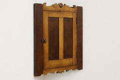 Farmhouse Antique Walnut Medicine Corner Bath Wall Cabinet #53614