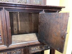 19th Century French Two-Piece Gothic Style Oak Cabinet