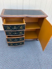 67862 Hand-Painted Floral Accent Cabinet with Drawers and Door