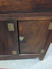 Antique Chestnut Tin Punched Brass Panel Large Wooden Pie Safe Cabinet – Pick Up