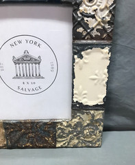 Decorative Salvaged 8×10 Tin Ceiling 3″ Patchwork Metal Picture Frame Old 48-25B