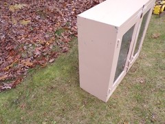 Vintage Mid Century Medical Dental Apothecary Glass & Metal Wall Cabinet