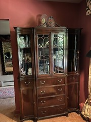 Beautiful 1940’s Antique Mahogany China Cabinet with secretary Desk