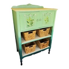 Antique Hand Painted Dresser Cabinet Nursery Boho Cottagecore French Antique