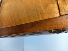 Cabinet Wood Marble top Inlay Marquetry Brass Trims medallions Commode cabinet v