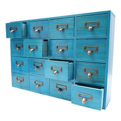 16-Drawer Vintage Apothecary Cabinet for Stylish Storage Solutions