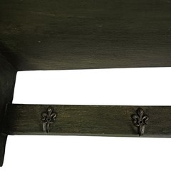 Antique Green Painted Wood Wall-Hanging Medicine Apothecary Cabinet with Beveled